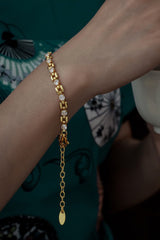 Cool rhinestone cube bracelet