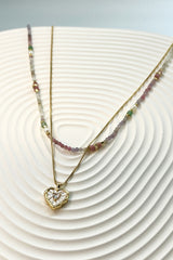 "Dream Journey" pink heart-shaped necklace