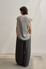 Oversized V-neck Alpaca Vest