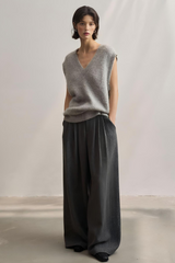 Oversized V-neck Alpaca Vest