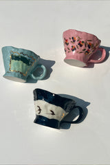 Original Handcrafted Blue Painting Mug