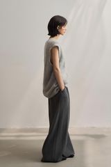 Oversized V-neck Alpaca Vest