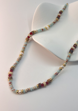 "Colored Glaze Series" - Multi color stone necklace