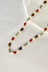 "colored glaze Sires" - Natural Stone Beads Nacklace