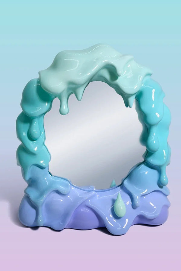 Melt Series Blue Sculptural Mirror