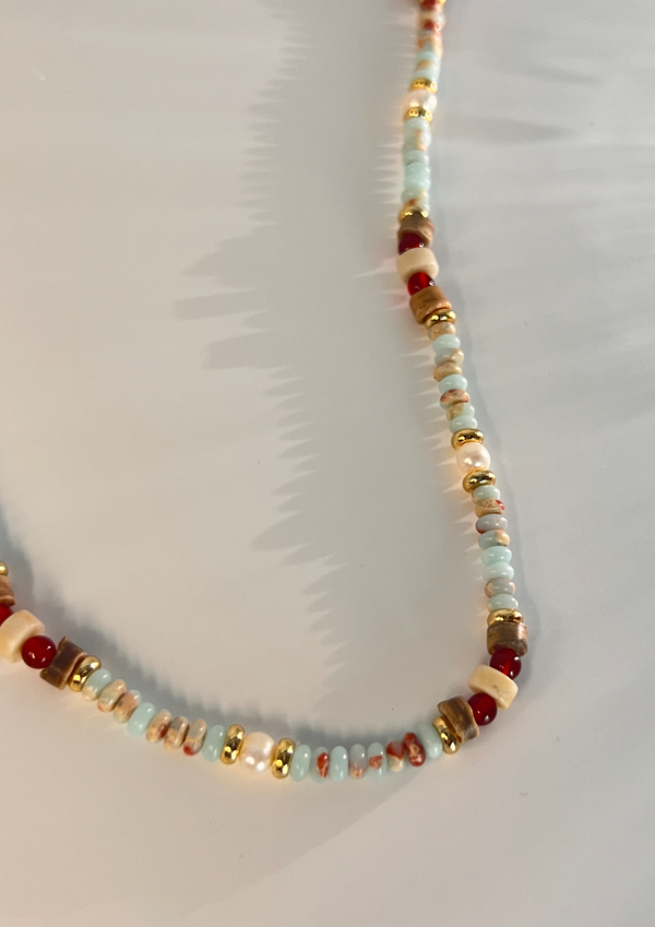 "Colored Glaze Series" - Multi color stone necklace