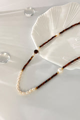 "Rivulet Sires" - Natural Stone with pearl Necklace