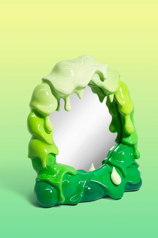 Melt Series Green Sculptural Mirror