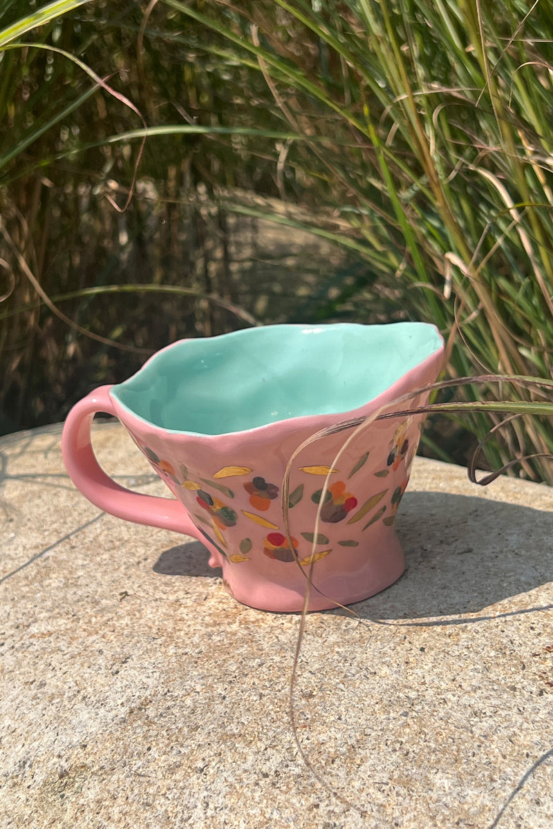 Original Handcrafted Pink Fruit Mug