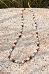 "colored glaze Sires" - Natural Stone Beads Nacklace