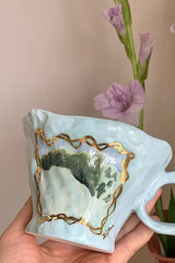 Original Handcrafted Blue Painting Mug