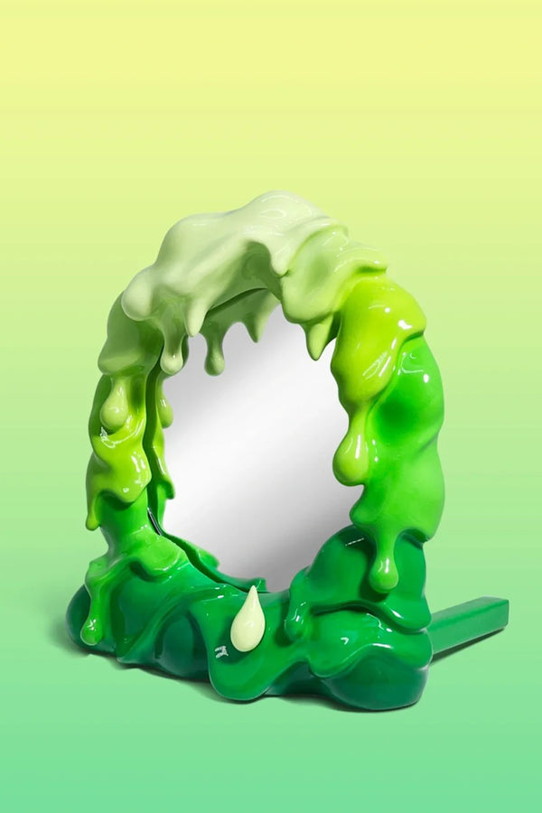 Melt Series Green Sculptural Mirror