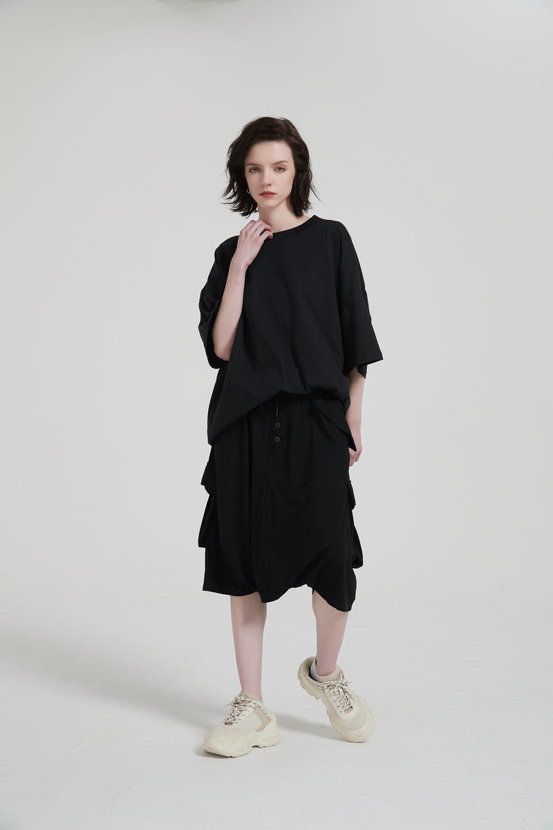 Black Deconstruction Stretch Culotte