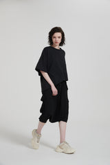 Black Deconstruction Stretch Culotte