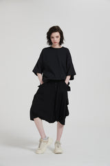 Black Deconstruction Stretch Culotte