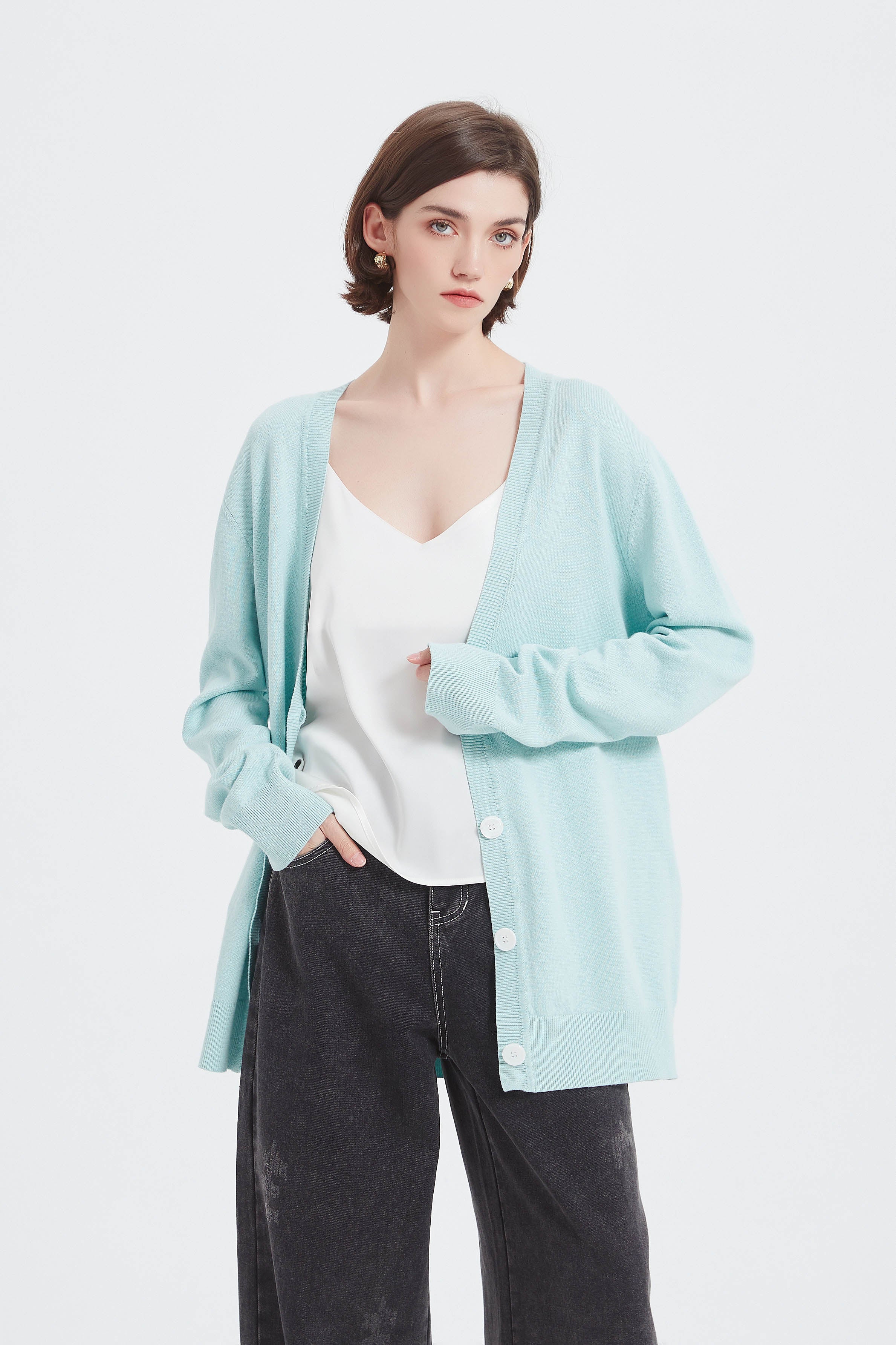 L´Appartement Oversize Linen Cardigan Oversize Linen Cardigan（カーディガン）｜L'Appartement